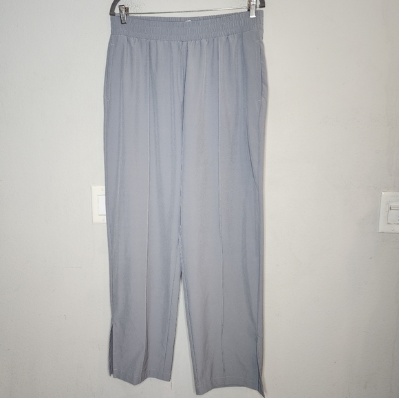 Abercrombie Performance Wideleg Pullon Grey Pants Slit Hem Size Large - Picture 1 of 16